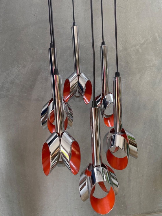 Design vintage - Lampe à suspension RAAK Amsterdam Tulip Cascade – Chrome (photo 10 of 15)