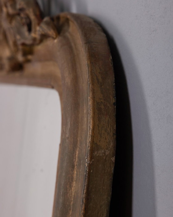 Image 1 of EARLY 20TH CENTURY BAROQUE STYLE GILDED AND DECORATED WOODEN WALL MIRROR