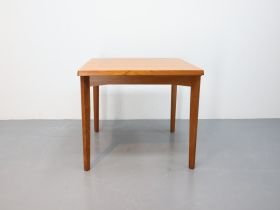 Vintage dining table / teak / square / Extendable Vejle Stølefabrik Hennin Kjaernulf, Scandinavian (photo 2 of 5)