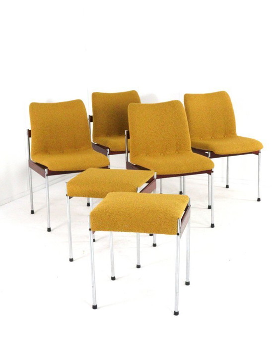 Image 1 of Set of 4 Thereca chairs upholstered vintage