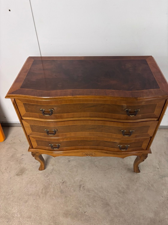 Cassettiera di lusso stile Barocco Luigi XV Intarsio in radica di noce – Lodewijk XV, Cassettiere, Legno (photo 4 of 12)