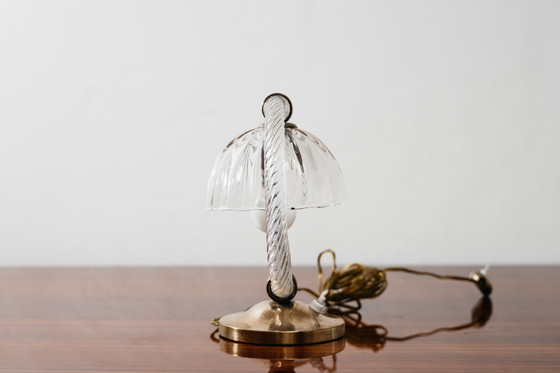 Image 1 of Barovier & Toso Pair of Murano Glass and Brass Lampshades, 1950s Vintage
