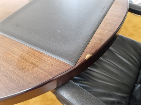Grande Tables de réunion en bois, Métal, Marron, Vintage (photo 3 sur 5)