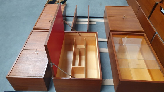 Image 1 of vintage wall unit deens modules teak 60s