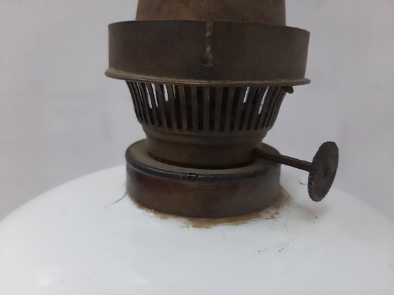 Image 1 of Lampada a olio francese antica in porcellana