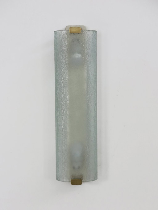 Large glass and brass Wall light by Fontana Arte, Italy, 1950s