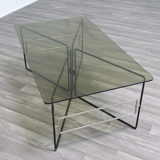 Image 1 of Low Coffee Table Geometric Design 1970s Vintage Modern