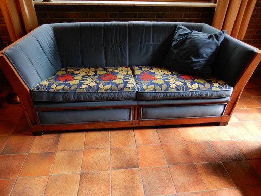 2 1/2 seater Art Deco sofa (black Elise back wood)