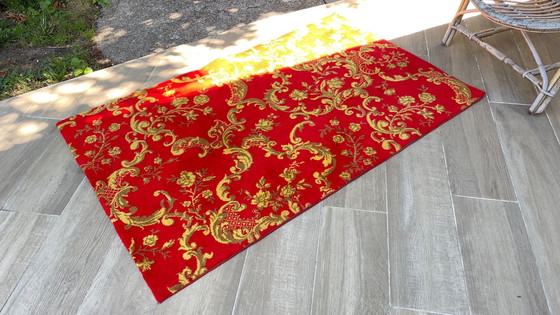 Image 1 of Tapis Vintage Façon Tapisserie 100% Laine - 142x89 cm