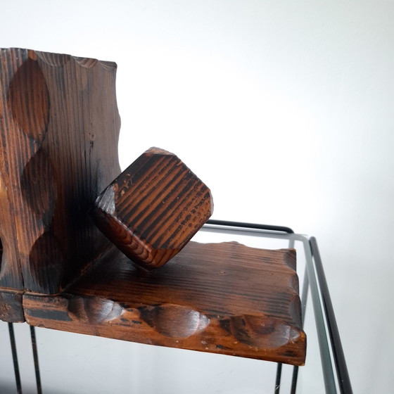 Image 1 of Set di fermalibri vintage in legno in stile Art Déco degli anni '30/'40.