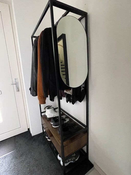 Garton hallway furniture, mango wood and black metal