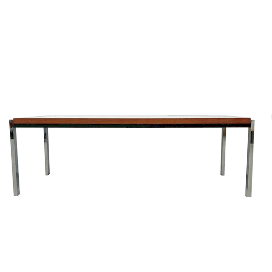 Image 1 of Table basse design danois teck chromé Mid Century