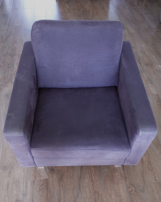 Fauteuil COR Conseta Faux Suède Bleu Marine