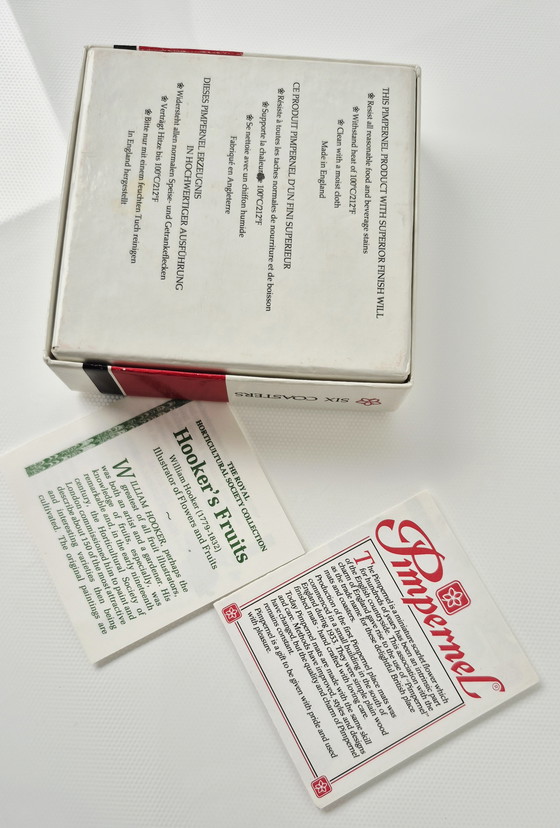 Image 1 of Pimpernel 6 x Coasters Hooker Fruits Very Rare