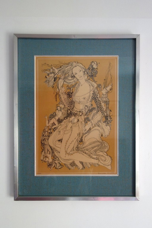 Lithographie Françoise Muller, sur Papier Vélin 1970s