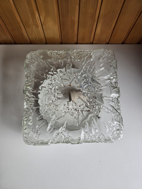 Image 1 of Vintage Honsel 'Ice Glass' Ceiling Lamp – 1970s