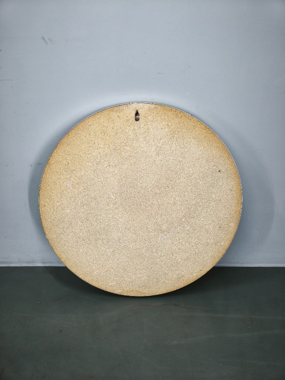 Specchio da Parete Rotondo Italiano Space Age Anni '70 con Cornice Argentata – Plastic (photo 9 of 9)
