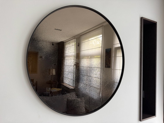 Ethnicraft Notre Monde, Aged Bronze Round Wall Mirror 92 cm, Dawn Sweitzer, Glass, Wood, Brown (photo 13 of 15)