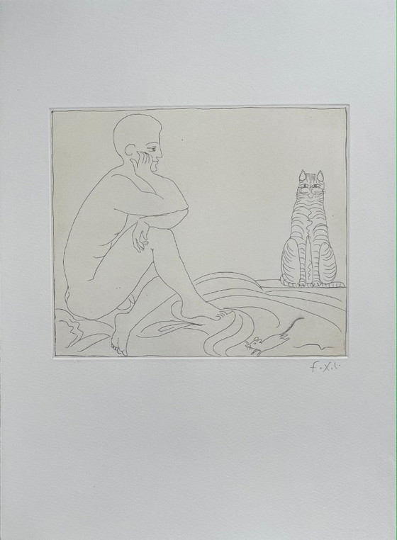 Image 1 of Francois-Xavier Lalanne (1927-2008) Cat, mouse and seated man, 2002