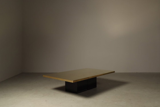 Image 1 of Mesa de centro de latón grabado de Christian Heckscher, Bélgica, década de 1970.