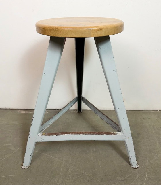 Image 1 of Grey Industrial Workshop Stool, 1960s