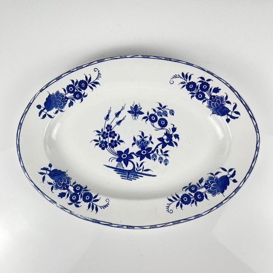 Image 1 of Oval platter "Grand bouquet", Boch brothers, La Louvière, Belgium, 1920