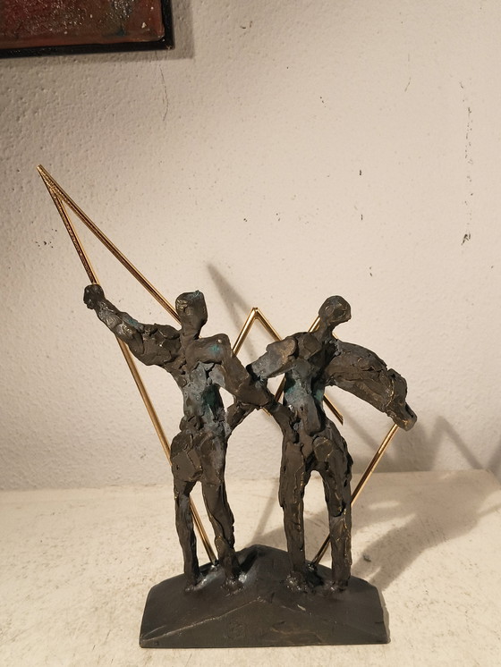 Image 1 of Modernist expressive bronze sculpture by Bernadette Leijdekkers