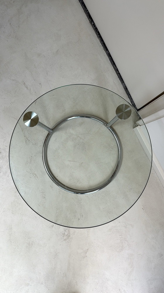 Table basse / Table d'appoint vintage en chrome avec verre de GEBRA, Tables d'appoint, Argenté (photo 6 sur 8)