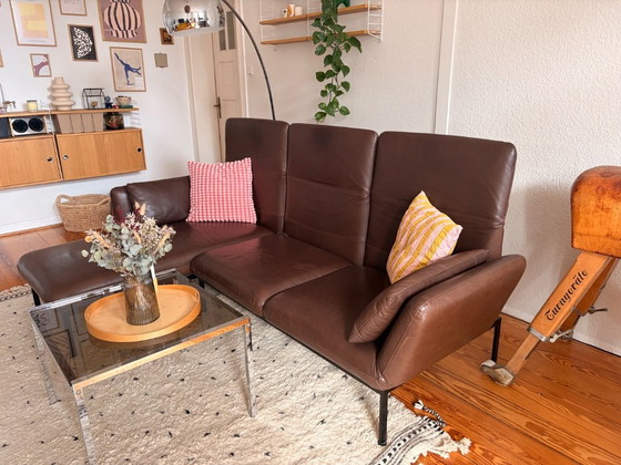 Image 1 of Brühl Roro Medium 3-Seater Leather Pearl Dark-Brown