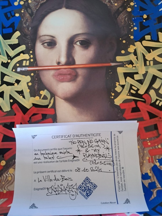 Image 1 of ENIGMA9 - No pen no gain 2 - Tela d'artista