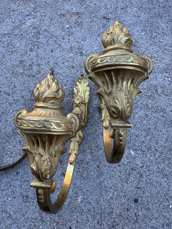 Image 1 of Louis XVI vergoldete Bronze-Raffhalter