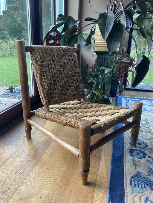 Audoux-Minet lounge chair with abaca rope