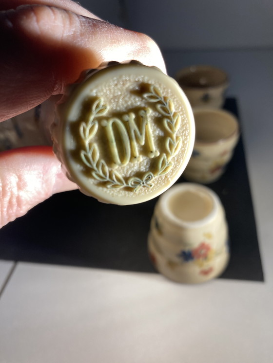 Image 1 of Likörset aus den 1960er Jahren: Flasche und 6 Porzellangläser