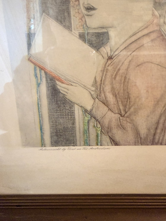 Jan Toorop 1858-1928 / Originele Lithografie - Het Offer 1927 – Litho's & Zeefdrukken, Paper, Wood (photo 10 of 10)