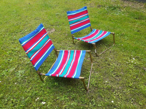 Set aus Lafuma-Campingstühlen aus den 60er-70er Jahren