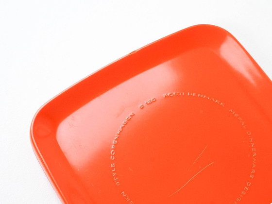 Image 1 of Tabla de cortar naranja, diseño danés, década de 1970, fabricada por Rosti.