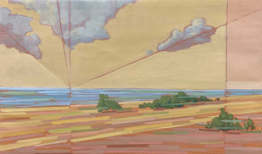 Tra cielo e terra, olio su tela, 83 x 50 cm, Sandra Kolondam