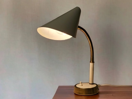 Image 1 of Table lamp / desk lamp, white, 1950s