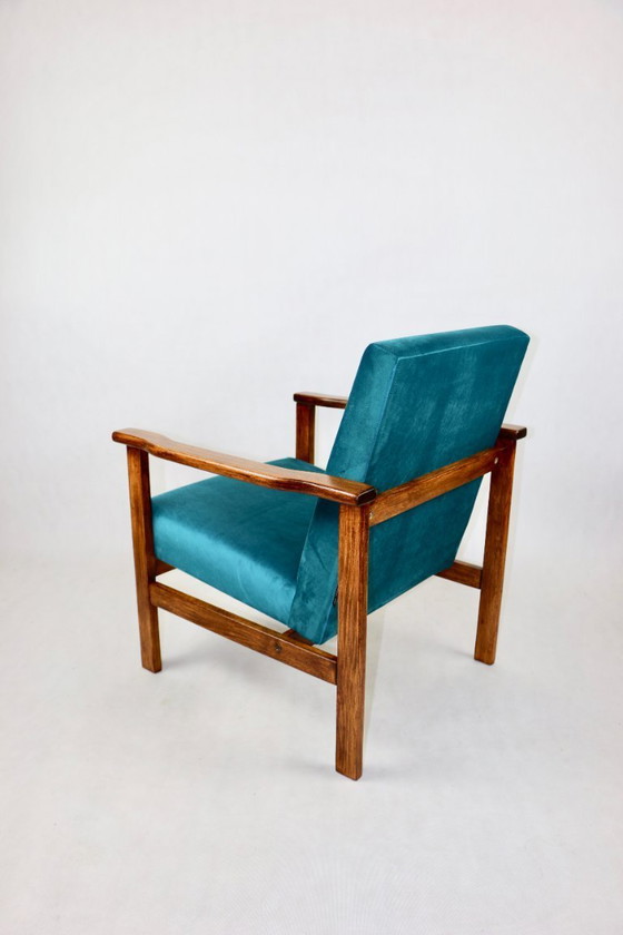 Image 1 of Fauteuil Vos in Blauw Turquoise, 1970