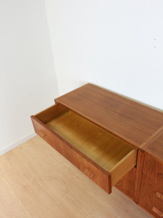 Image 1 of Vintage Teak Dubbele Ladekast Dressoir