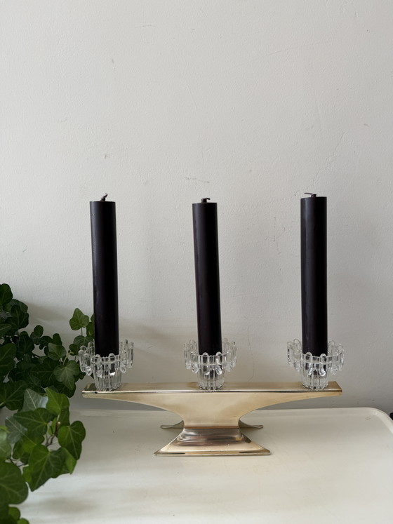 Mid Century Kandelaar – Kandelaars en kaarsen, Glass, Metal (photo 3 of 6)