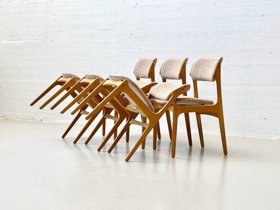 Image 1 of Set de 6 chaises modèle No.49 d'Erik Buch pour O.D. Møbler A-S au Danemark, années 1960