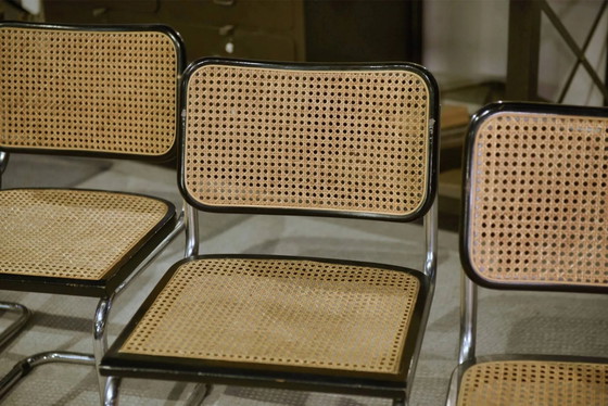 Set di 6 sedie Cesca B32 di Marcel Breuer anni '70 – Sedie da pranzo, Legno, polished steel, Bauhaus (photo 5 of 14)