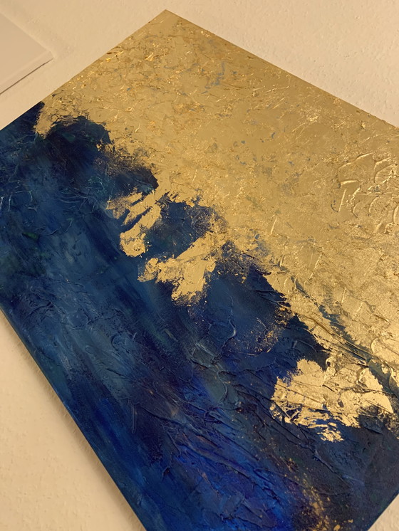 Image 1 of Acrylverfschilderij "Gouden Getijden"