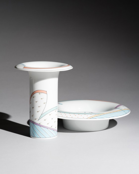 Image 1 of Rosenthal Tapio Wirkkala Dorothy Hafner Century New Wave Fruits Bowl & Vase Set