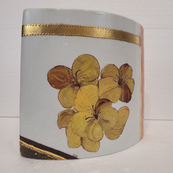 Image 1 of Vase „Gelber Hibiskus“, Valbonne, Limoges-Porzellan, 2002 – Frankreich