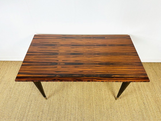 Image 1 of Modernistische eettafel van zebranohout, 1950