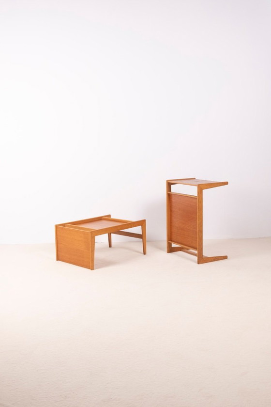 Image 1 of 2x Yngvar Sandström TrSide Tables Bedside Tables, 1960s Sweden
