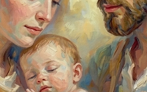 Image 1 of Jesus, Mary and Joseph "The Jesus Prayer" (120x60) cm