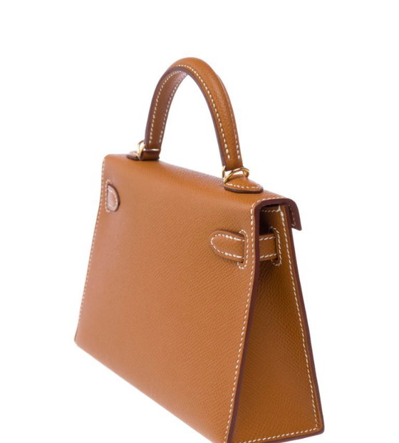 Image 1 of Sac HERMES Kelly Mini en Cuir Doré - 103261 Verkoopprijs